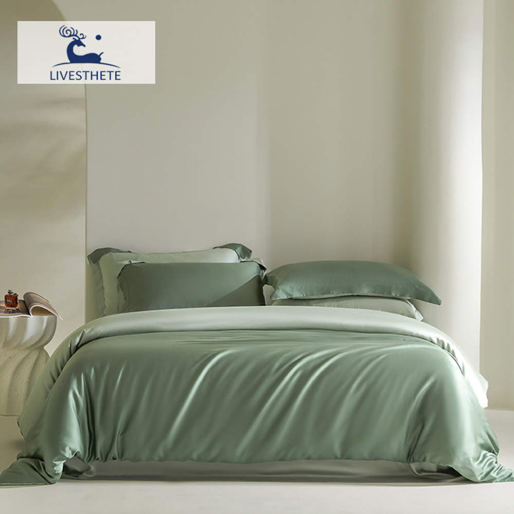 Silk Sheet Set - Liv-Esthete-Noble Conjunto do fundamento, Double Color,