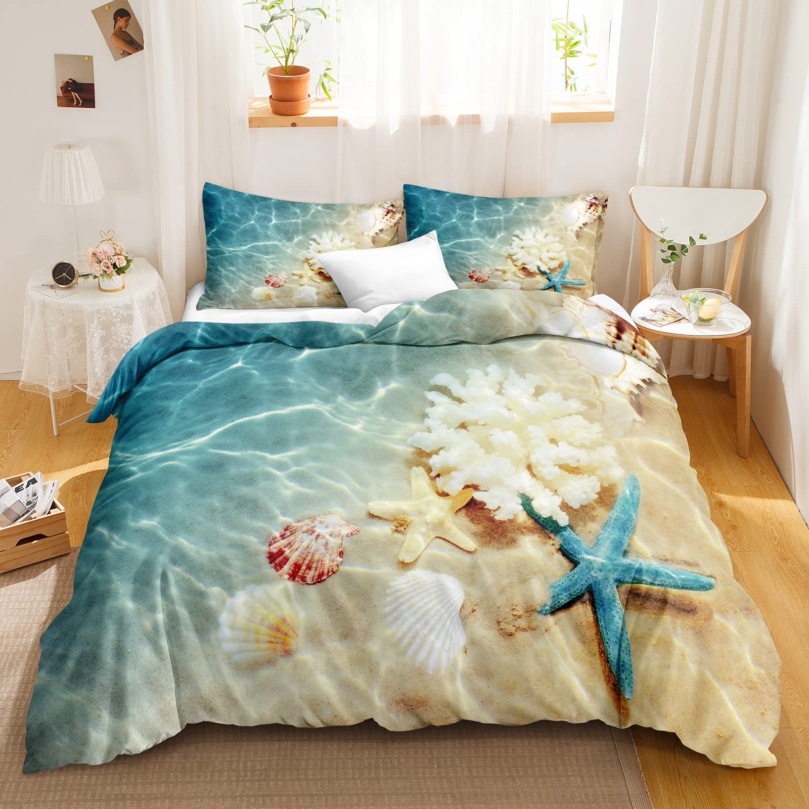 Capa de edredom de praia, capa - Bed Sheet Microfiber avaliação e preço