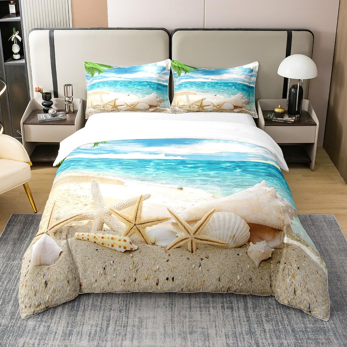 Capa de edredom de praia, capa - Bed Sheet Microfiber avaliação e preço