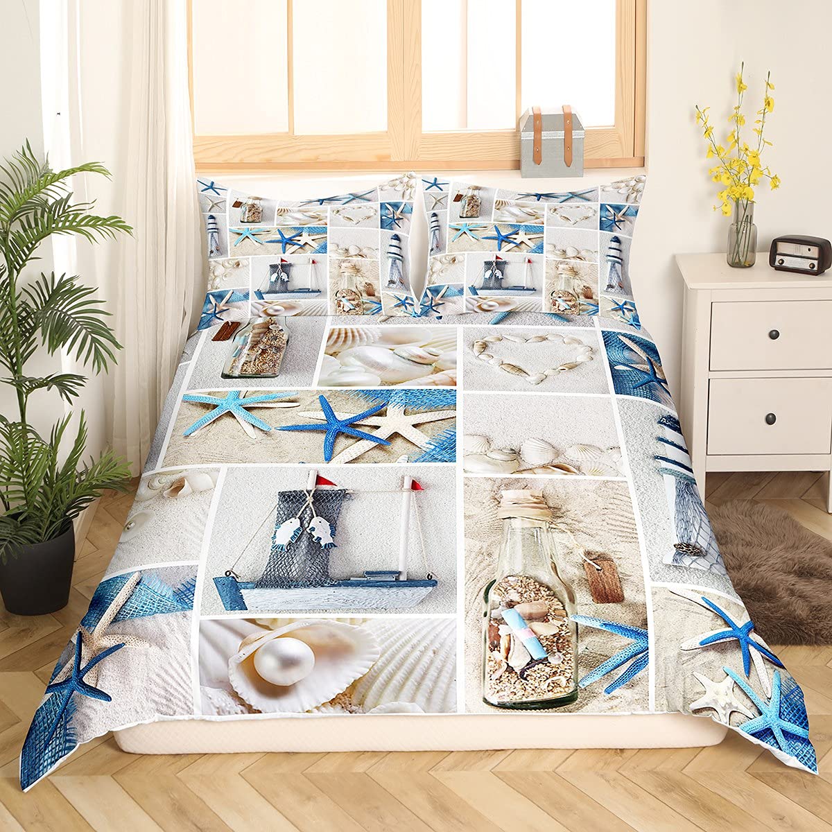 Capa de edredom de praia, capa - Bed Sheet Microfiber avaliação e preço