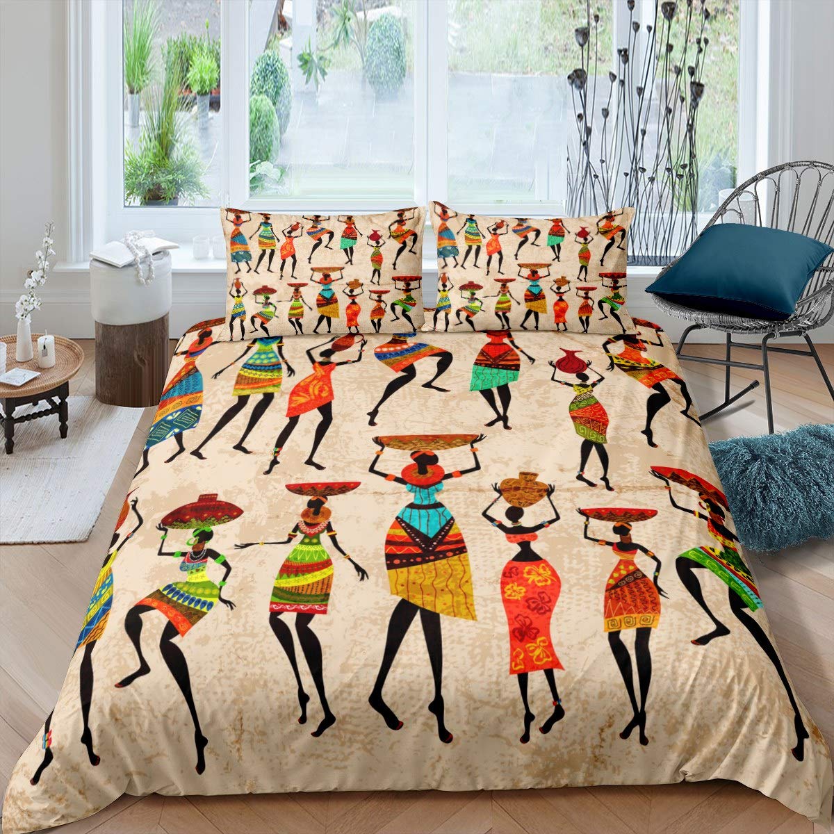 Mulher africana conjunto de ca - Bed Sheet Microfiber avaliação e preço