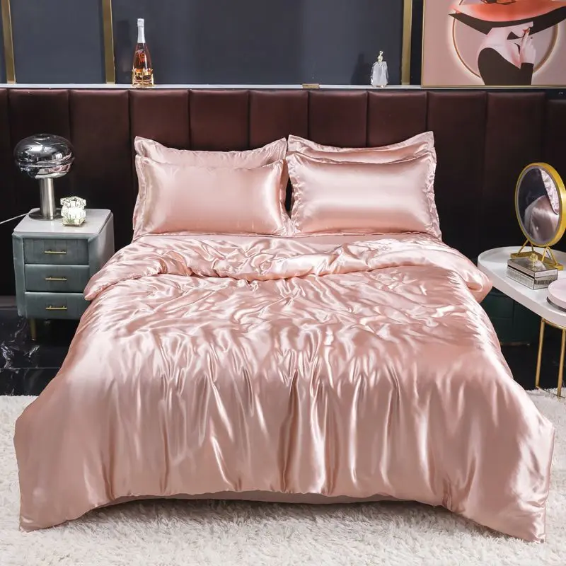 Nordic cetim seda cama conjunt - Silk Sheet Set avaliação e preço