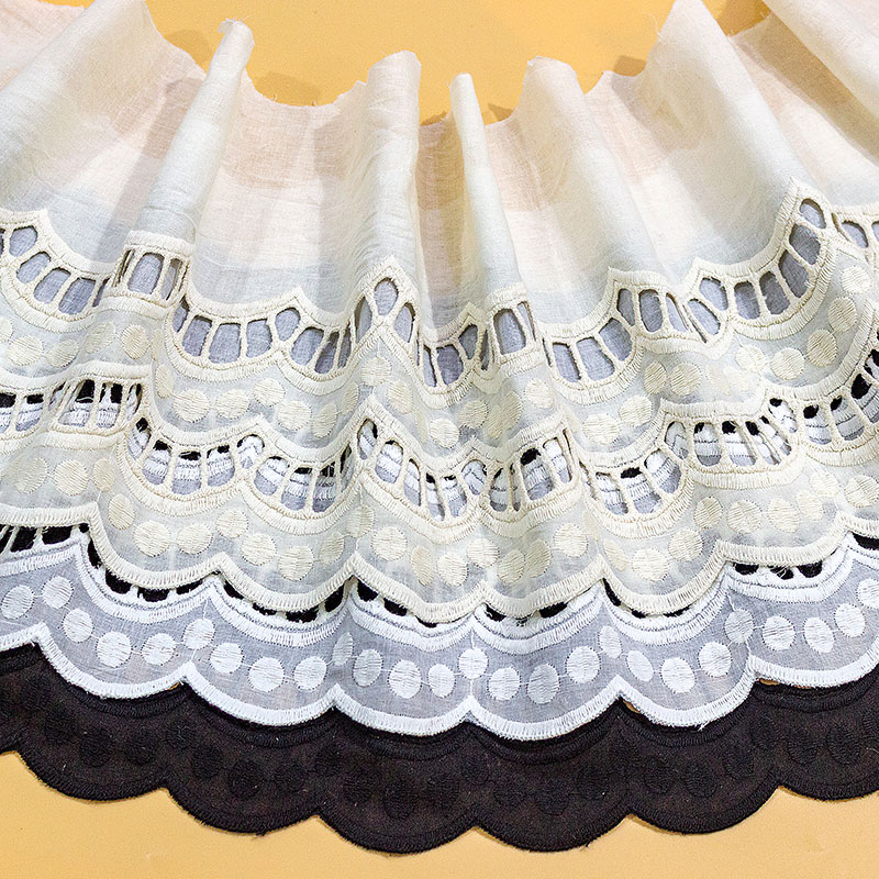 Bege Apricot Wave Edge Bordado - Home Textiles Decoris avaliação e preço
