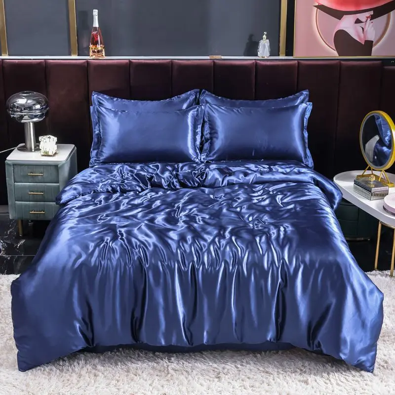 Nordic cetim seda conjunto de  - Silk Sheet Set avaliação e preço