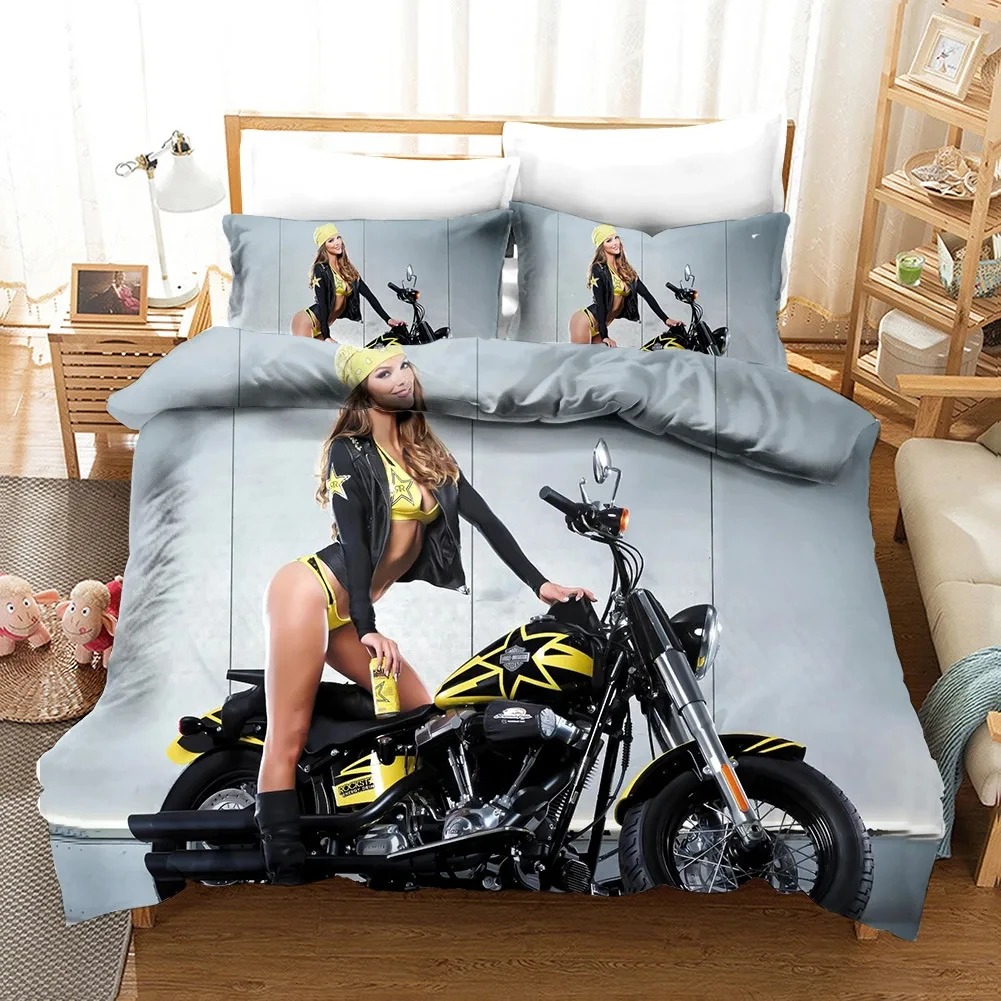 Sexy menina motocross capa de  - Bed Sheet Microfiber avaliação e preço