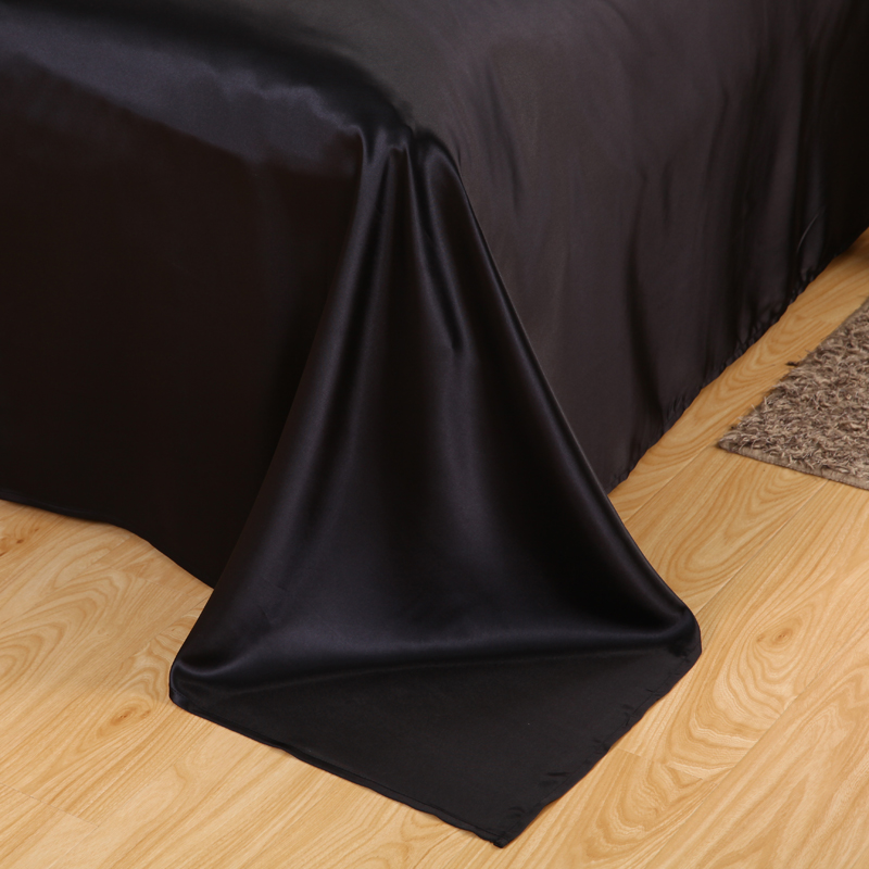 Cetim preto conjunto de cama c - Silk Sheet Set avaliação e preço