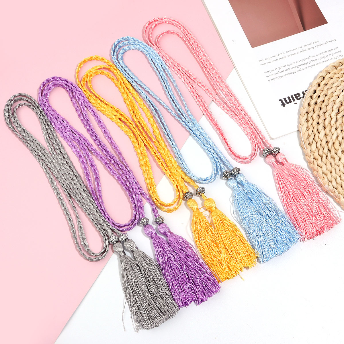 Trançado Tassel Belt com cabeç - Home Textiles Decoris avaliação e preço
